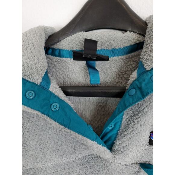 Patagonia Fleece Pullover Jacket Womens Medium Re Tool Gray Long Sleeve Snap T - Picture 10 of 15